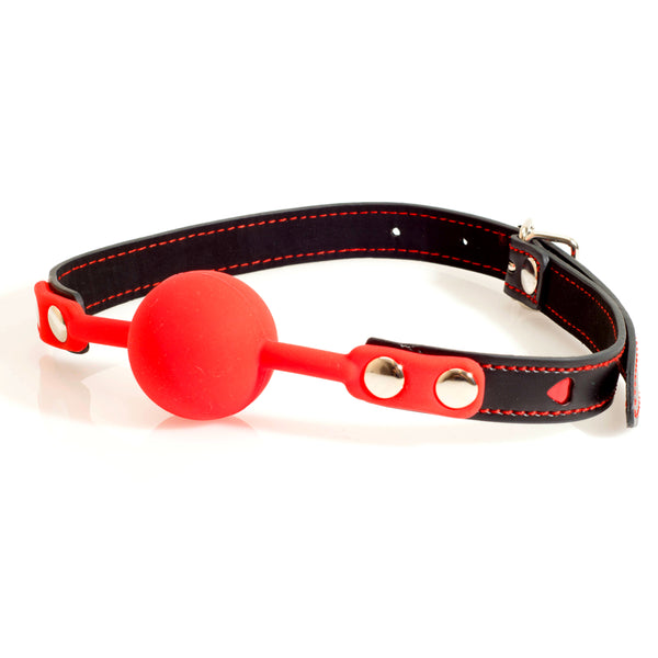 Gag Ball with Red Silicone Gag and Hearts by H'NH